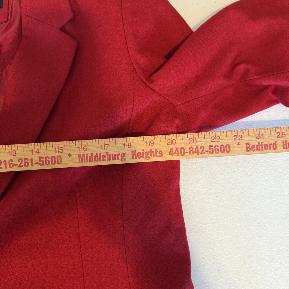 Chadwicks of Boston Red Wool Blend Blazer Women's 14 Jacket Lined Classic Career - Picture 10 of 11